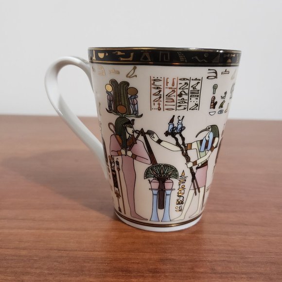 Vintage Egypt Coffee Mug Fathi Mahmoud Pâte et email Limoges Fonde en 1942 - Picture 3 of 6